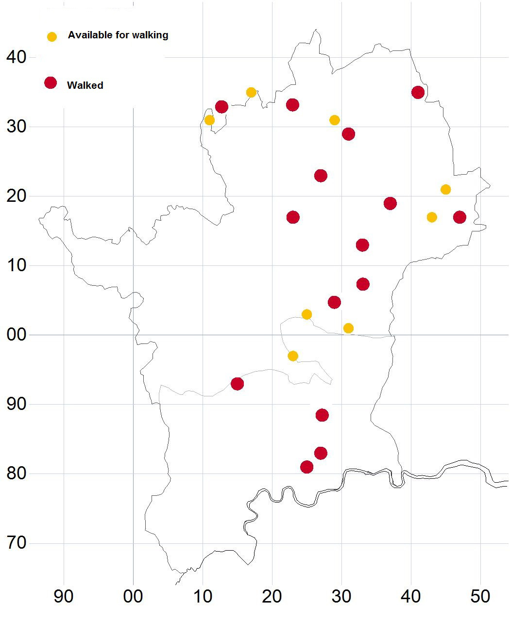 Wider countryside map for Herts & Middx