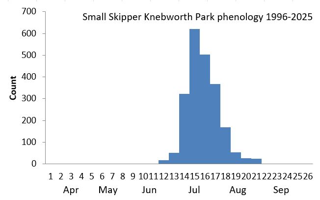 Small Skipper Knebworth Park phenology chart Small Skipper Knebworth Park phenology chart