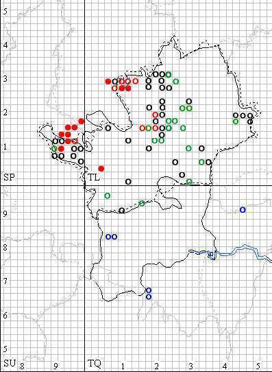 Green Hairstreak Distribution map in Hertfordshire and Middlesex